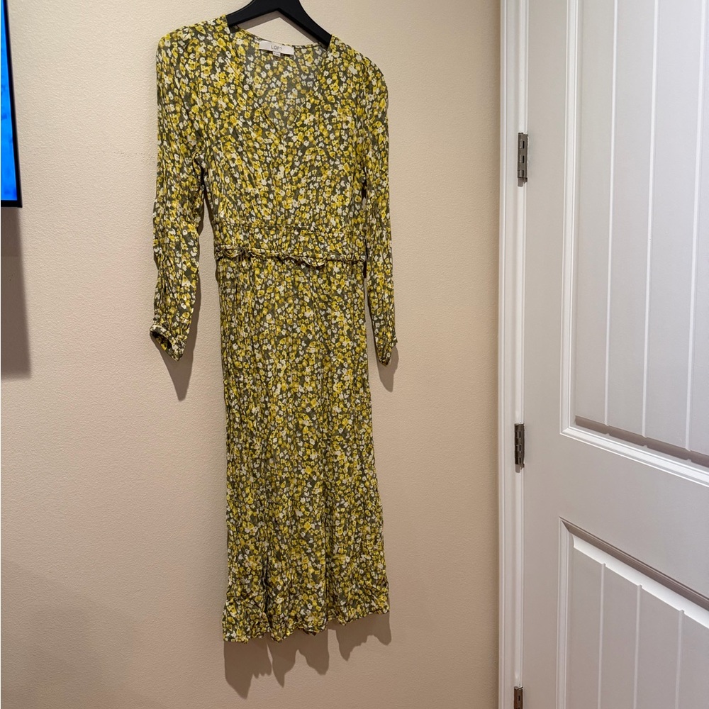 Loft Floral Yellow Dress